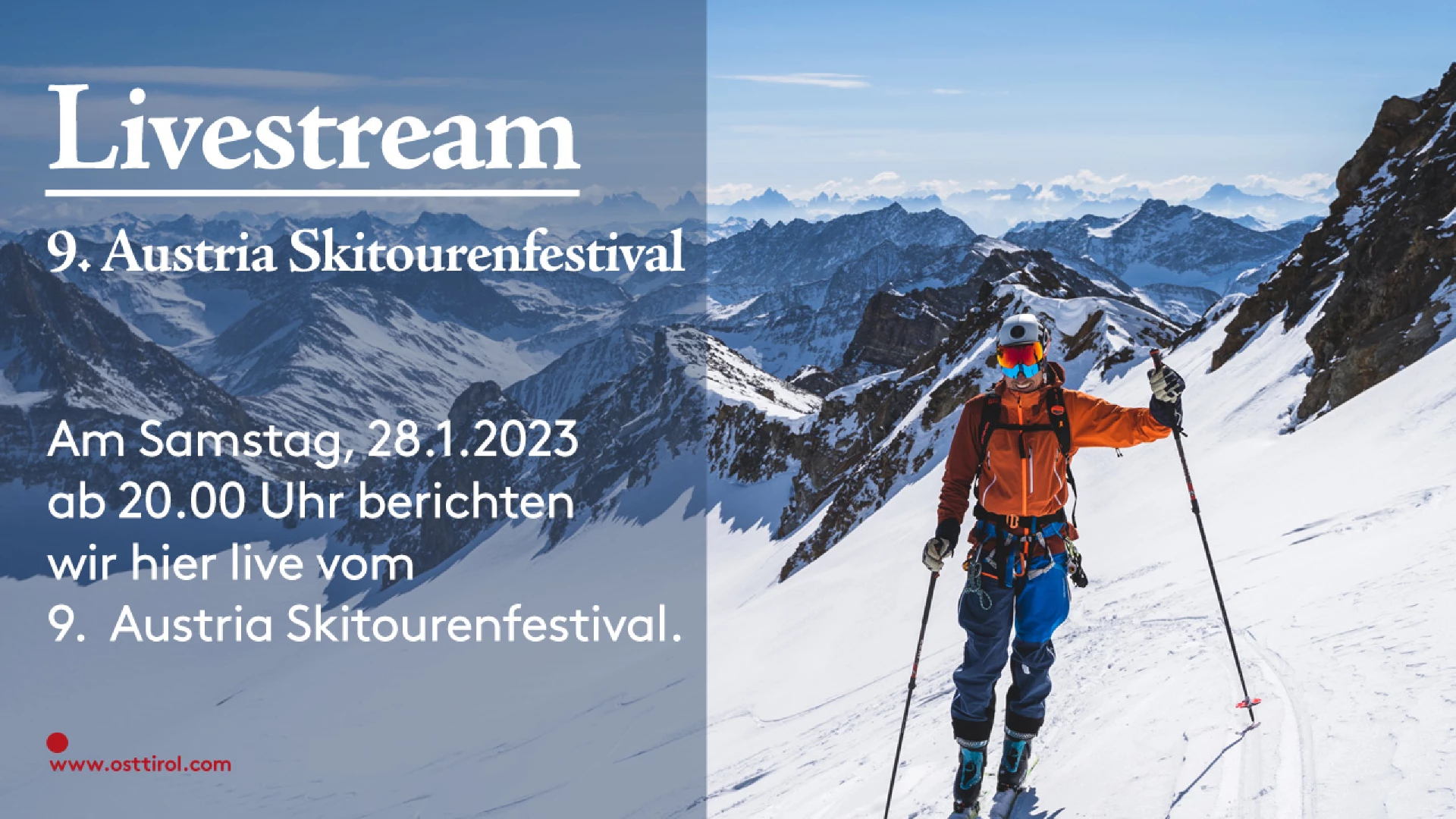 LIVE - 9. Austria Skitourenfestival 28.01.2023 um 20:00 Uhr auf 