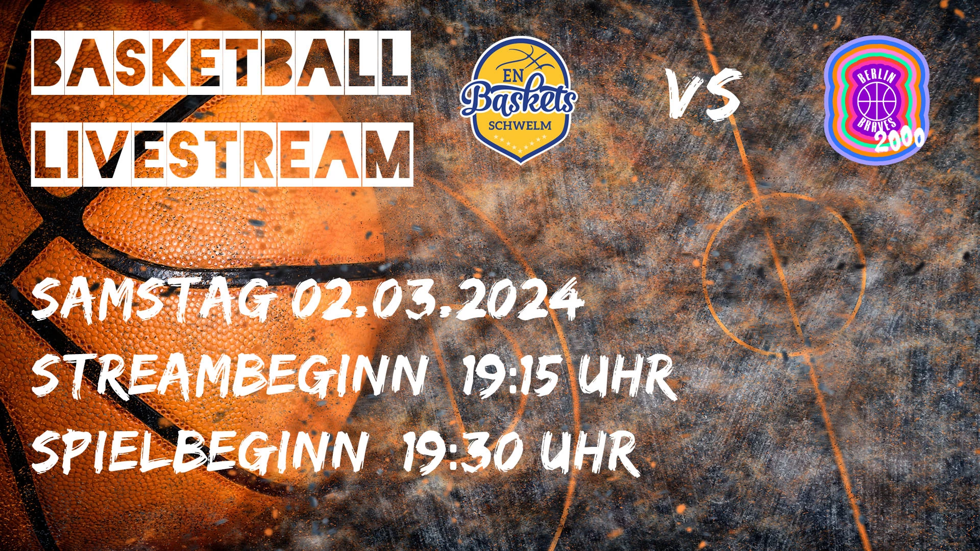 EN Baskets Schwelm vs Berlin Braves 02.03.2024 um 19:15 Uhr auf 