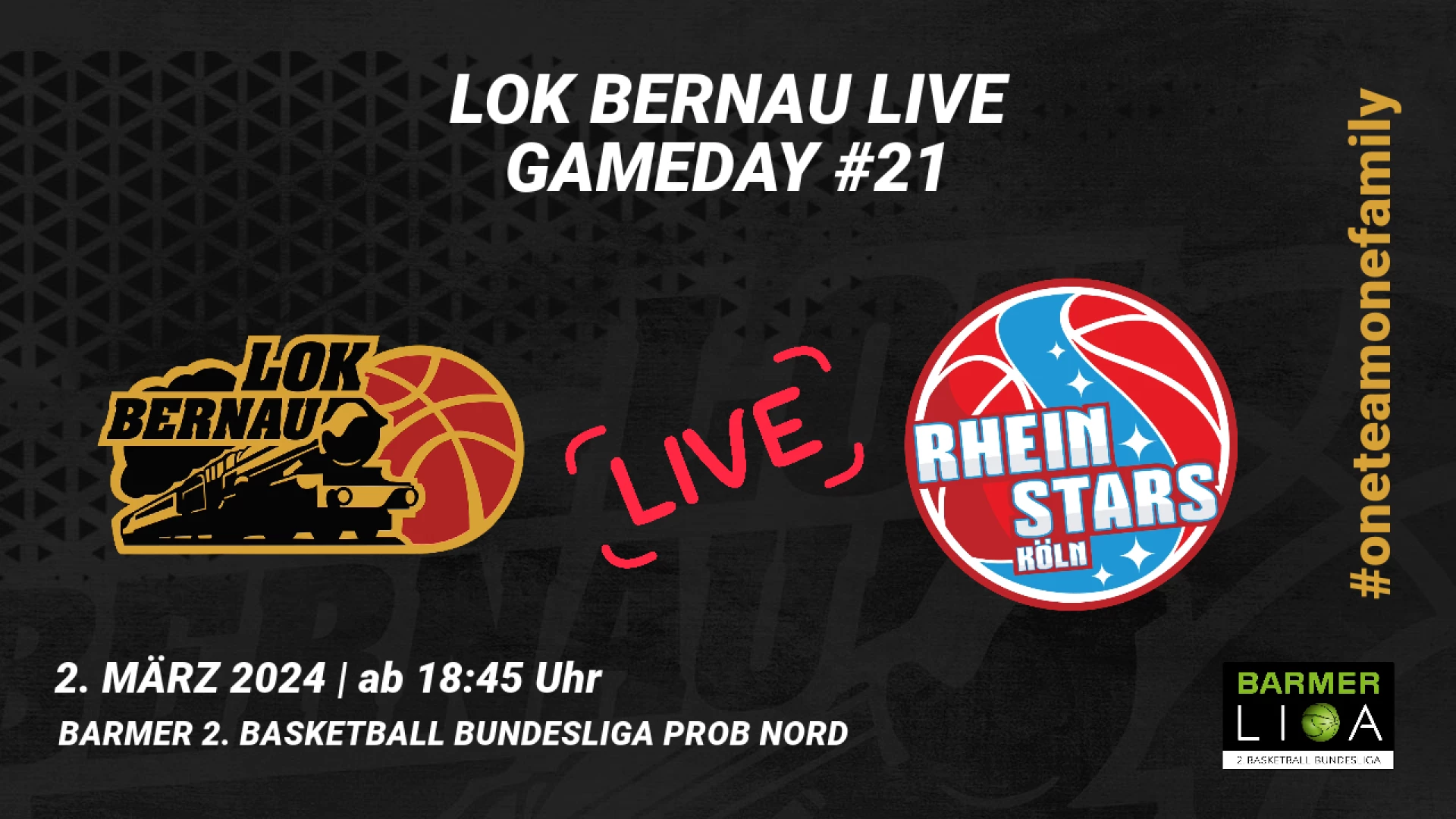 ProB Nord: LOK Bernau vs. RheinStars Köln 02.03.2024 um 18:45 Uhr auf 