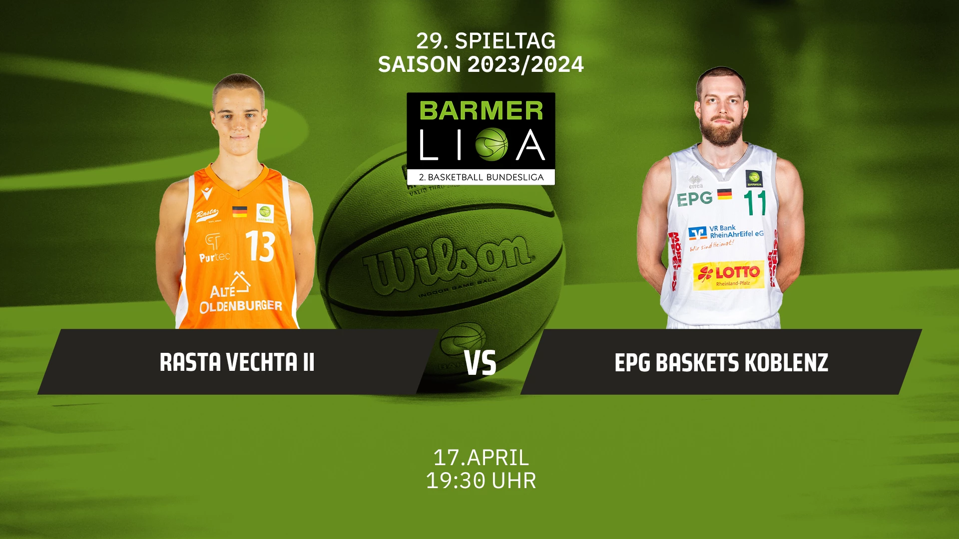 ProA: RASTA Vechta II vs. EPG Baskets Koblenz 17.04.2024 um 19:15 Uhr auf 