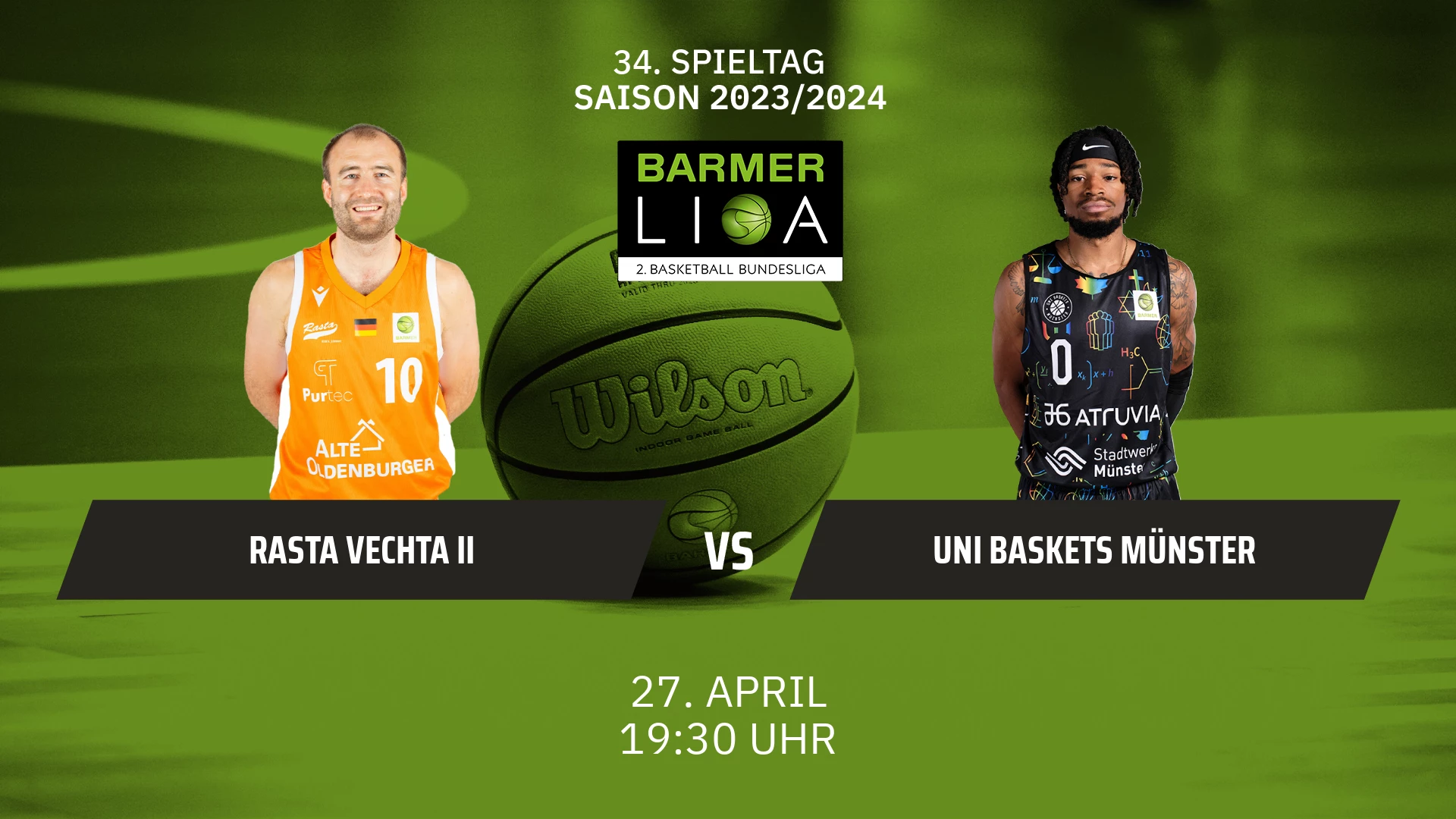 ProA: RASTA Vechta II vs. Uni Baskets Münster 27.04.2024 um 19:15 Uhr auf 